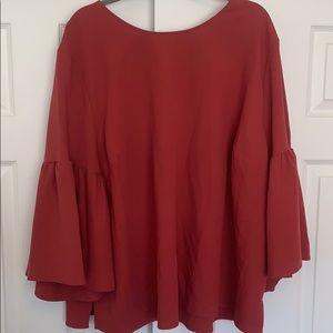 Gathered Neck Curved Hem Blouse
